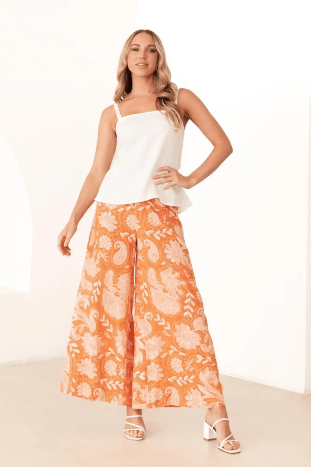 Adalee Wide Leg Pants - Paisley Sunrise