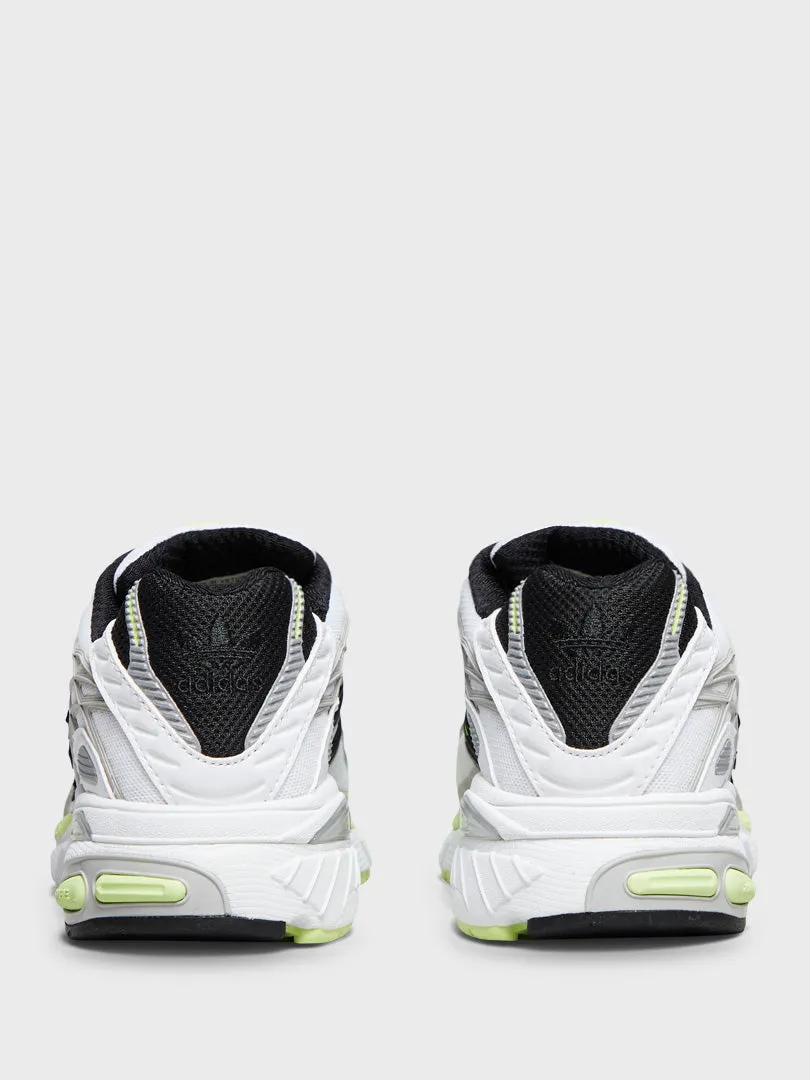 Adistar Cushion Sneakers in Cloud White / Pulse Lime and Core Black