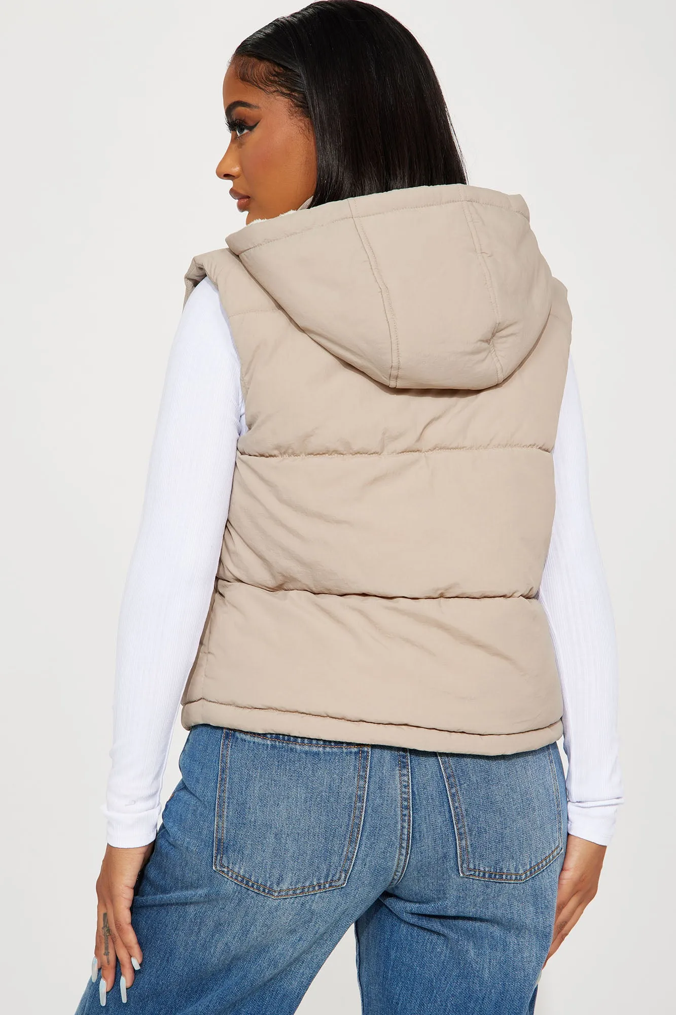 Airport Stops Puffer Vest - Khaki