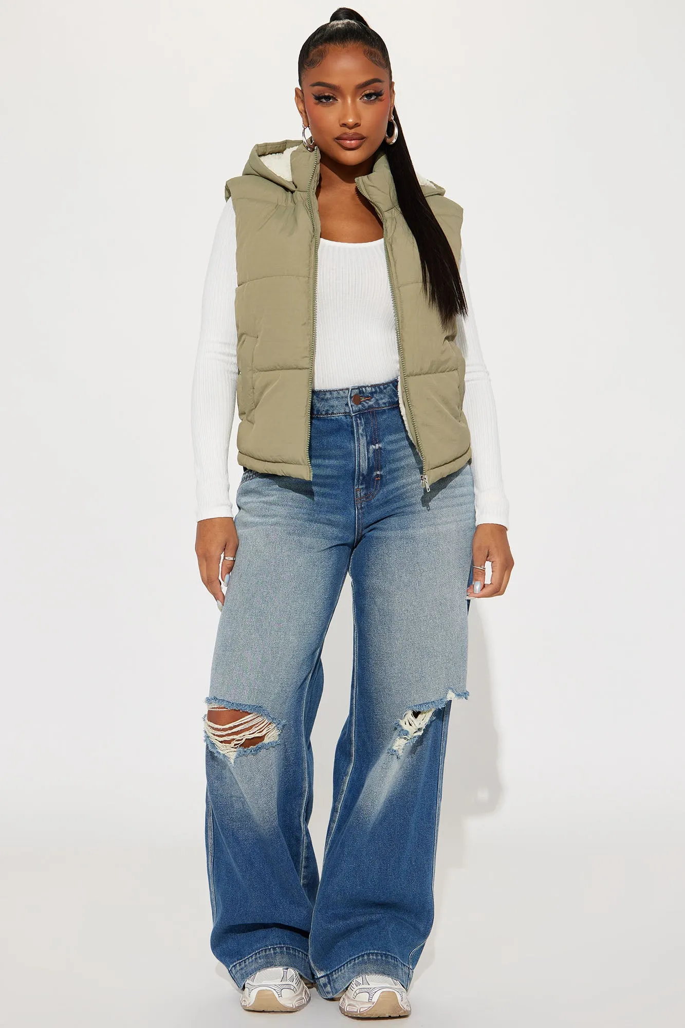 Airport Stops Puffer Vest - Sage