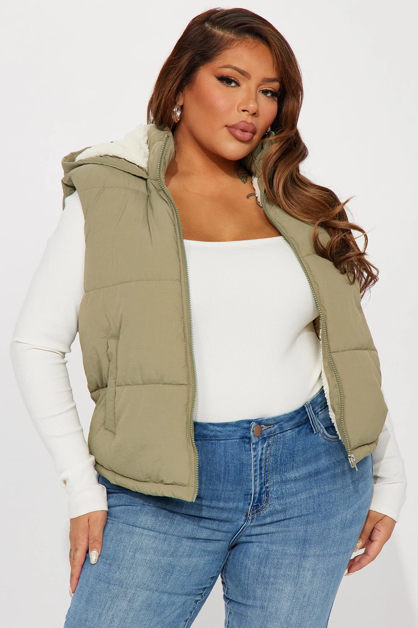 Airport Stops Puffer Vest - Sage