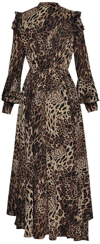 Asymmetrical Leopard Print Dress