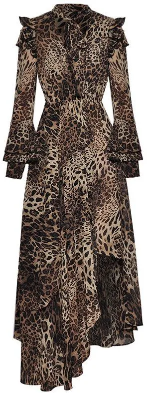 Asymmetrical Leopard Print Dress