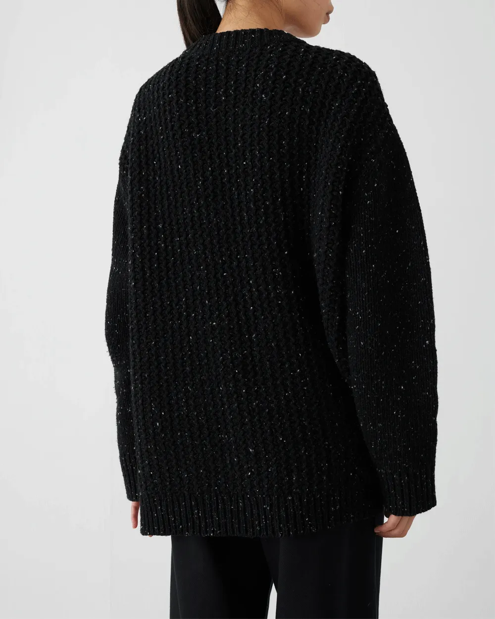 Black Leonie Knit Oversized Cardigan