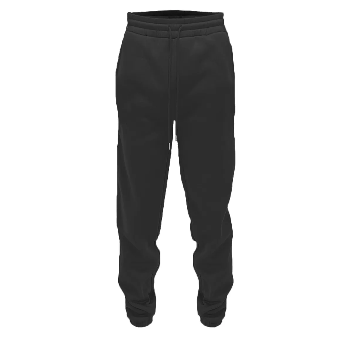 Black Solid Sweat Pant