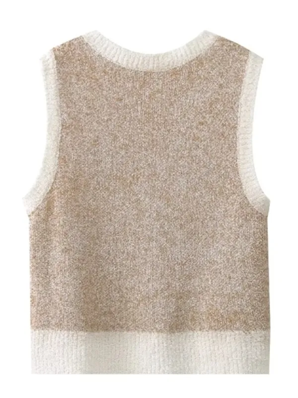 Blue Zone Planet |  Anna's sleeveless knitted embroidered woven vest