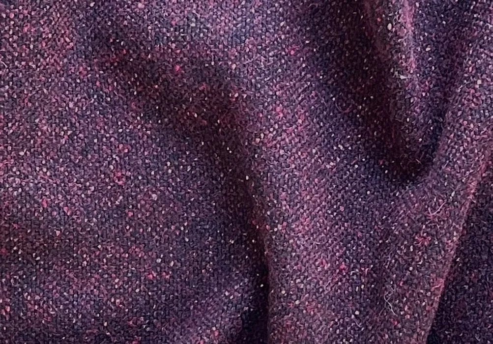 Calvin Klein Cherry Cabernet Flecked Wool Tweed (Made in Italy)