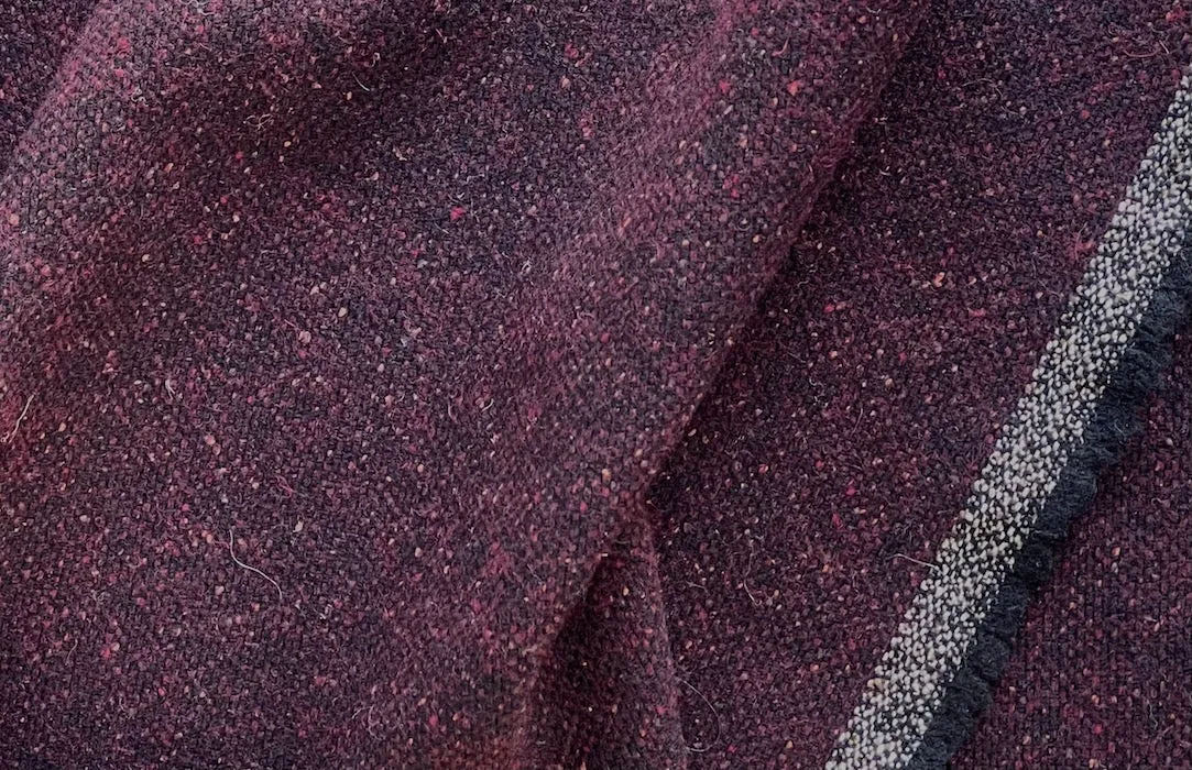 Calvin Klein Cherry Cabernet Flecked Wool Tweed (Made in Italy)