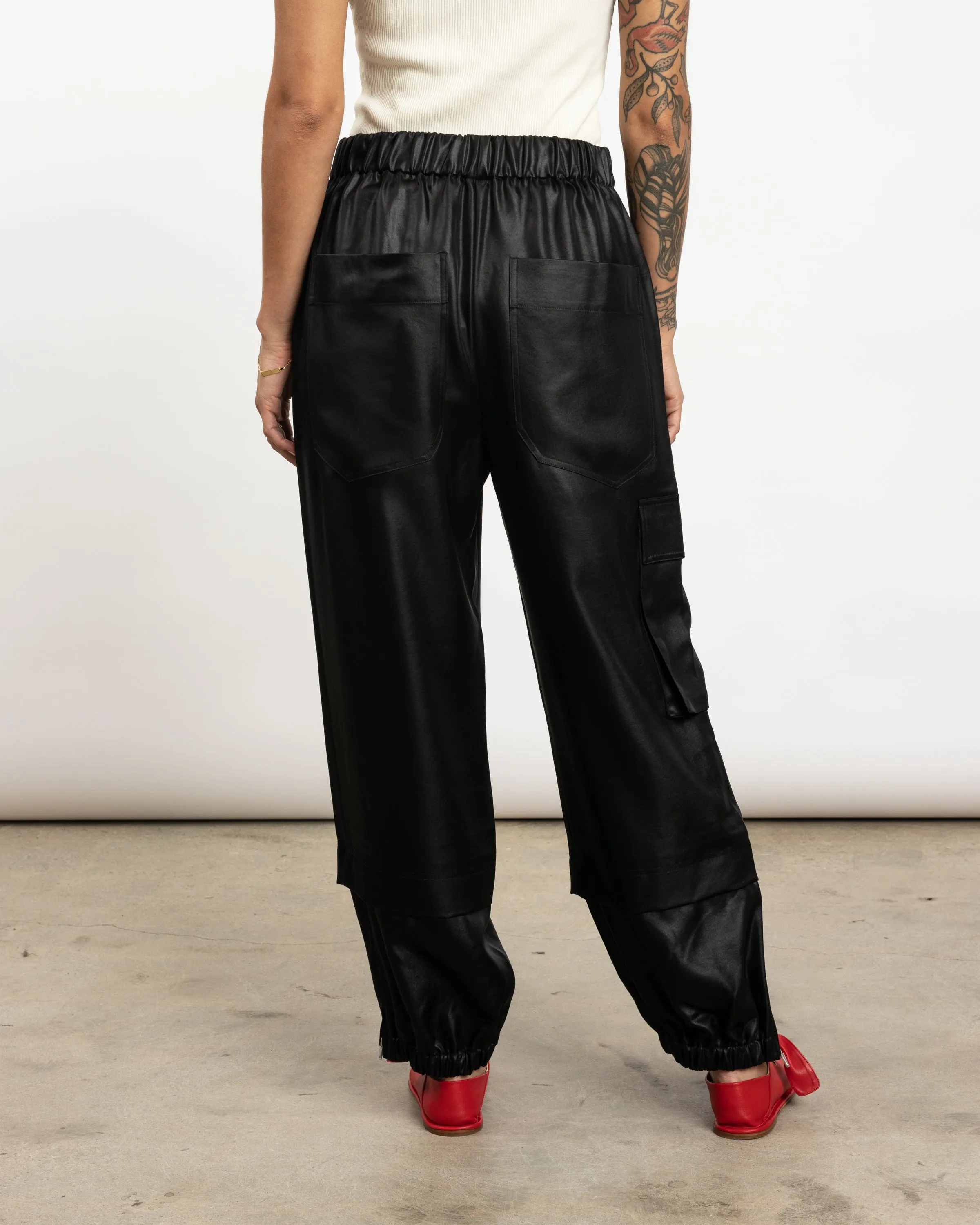 Celia Drape Jogger in Black