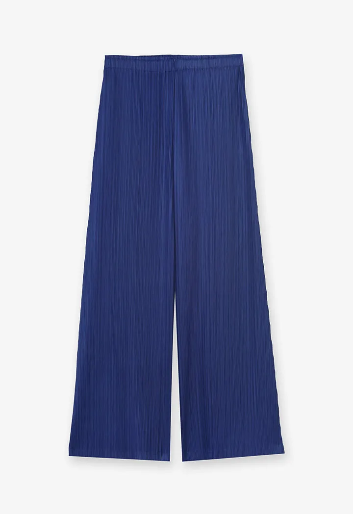 Choice Pleated Wide Leg Trousers Navy