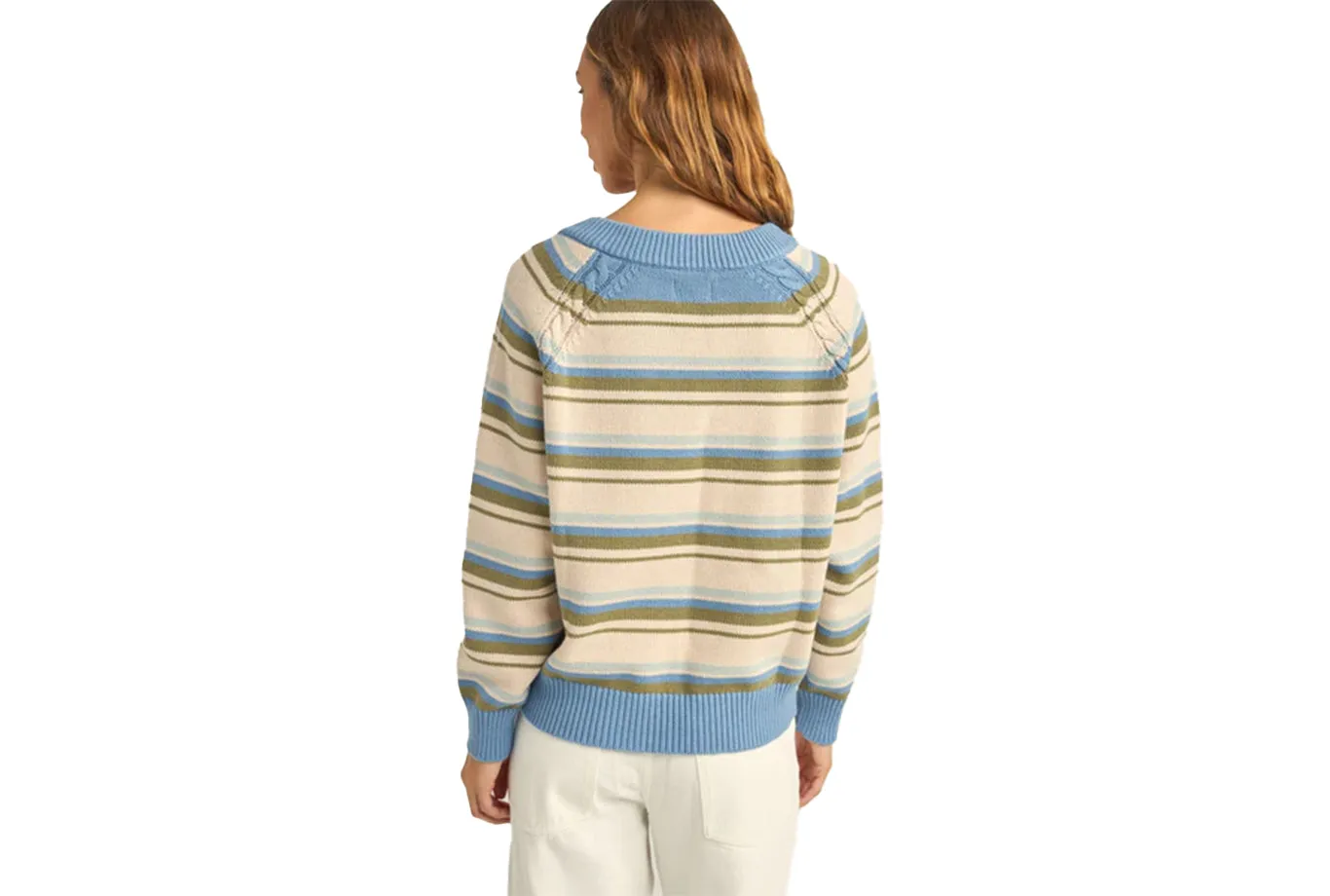 DISTANT SHORES STRIPED SWEATER