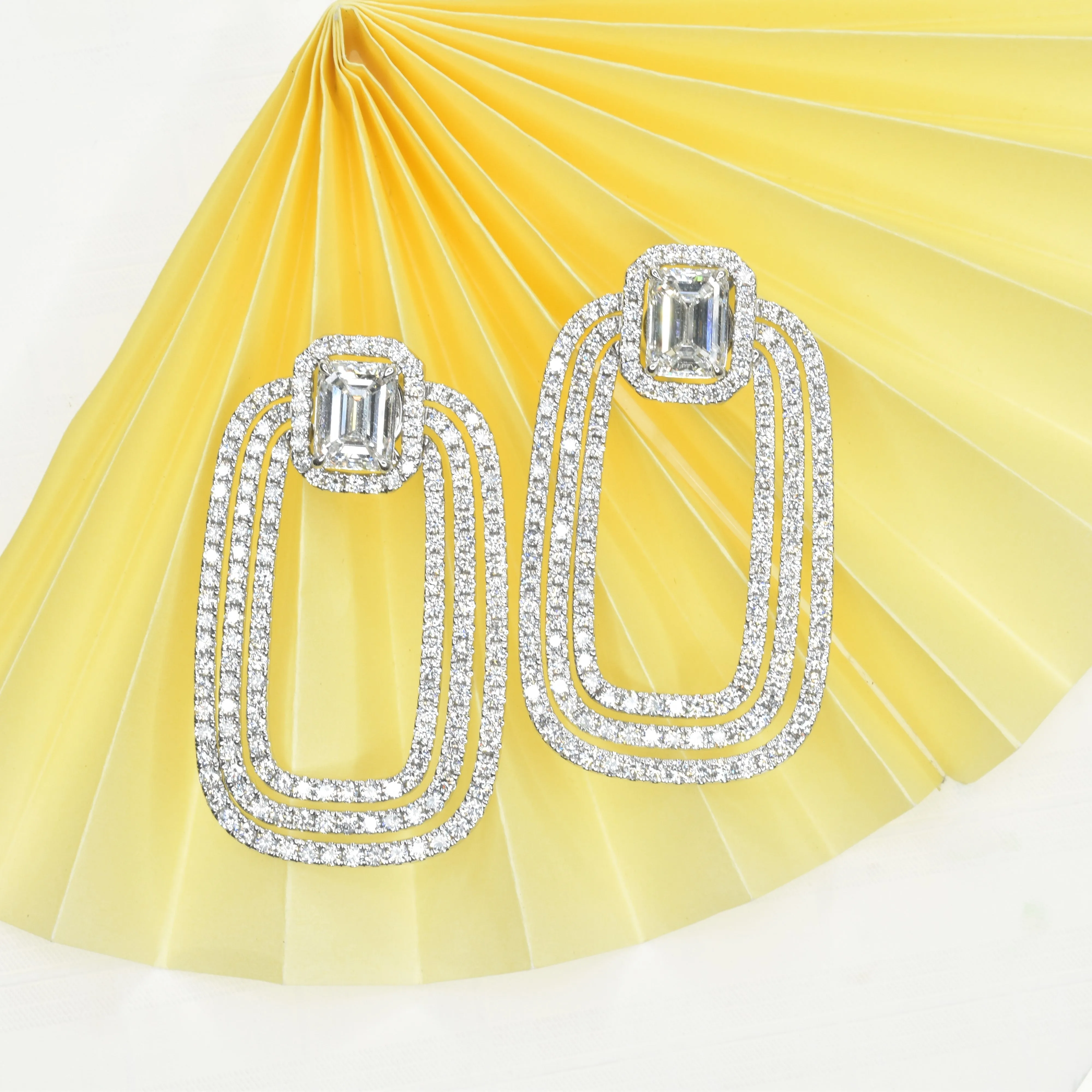 Earring jackets for Emerald cut