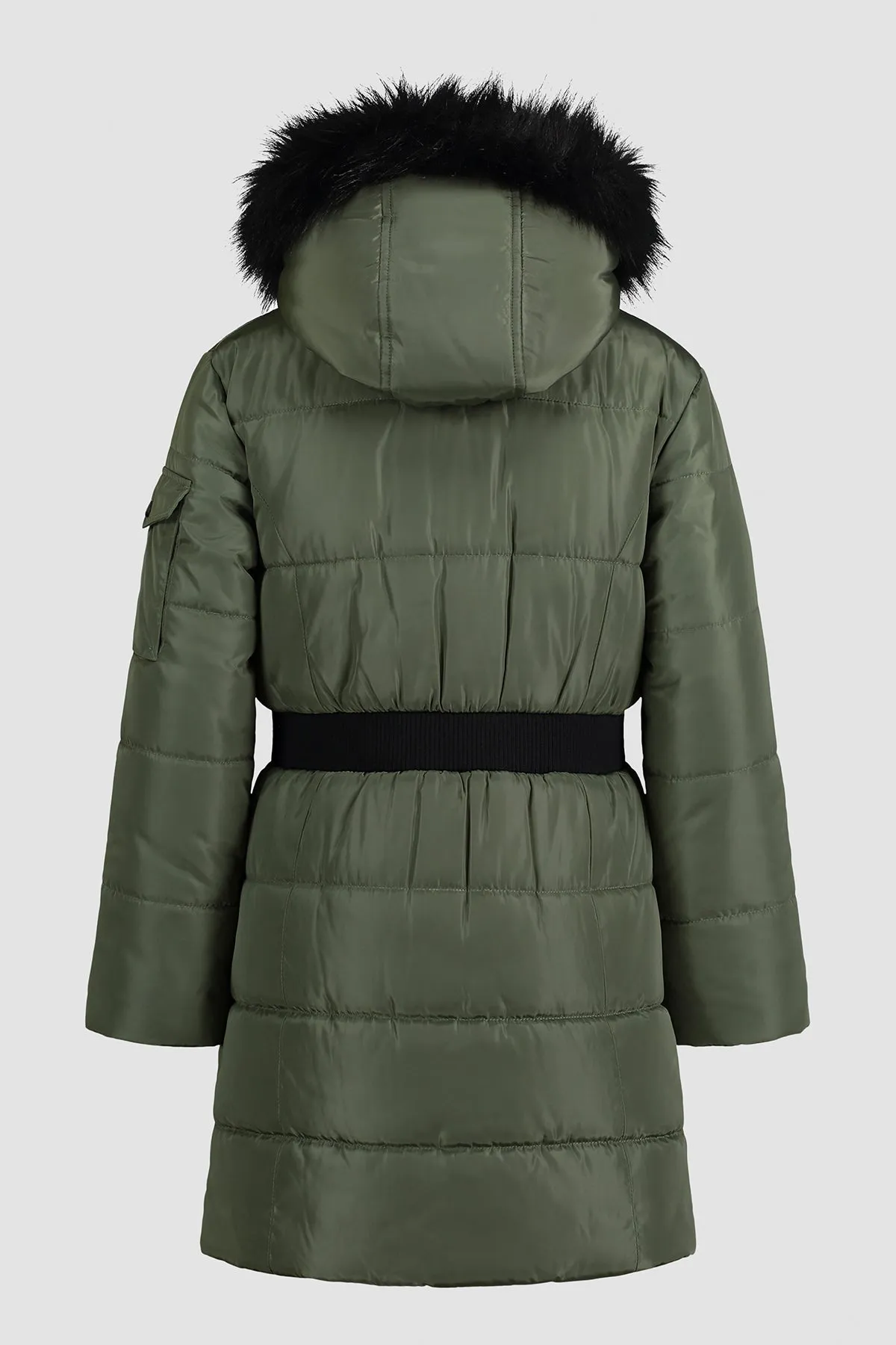 Elastic Waist Long Puffer