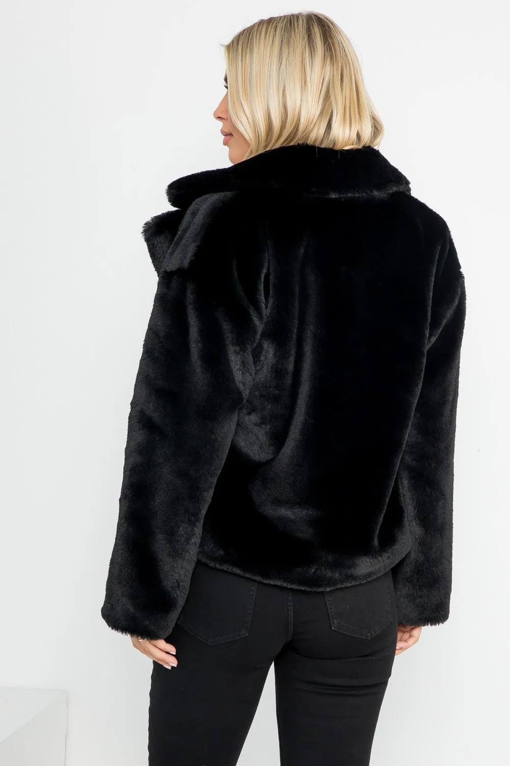 Faux Fur Full Lined Crop Jacket