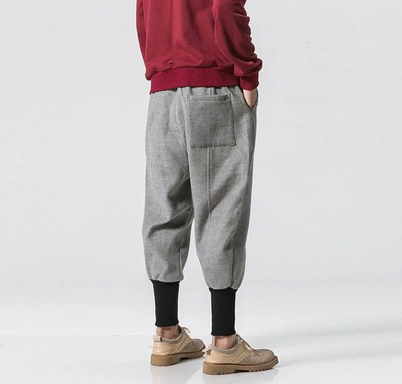 Grey Jogger Harem Pants