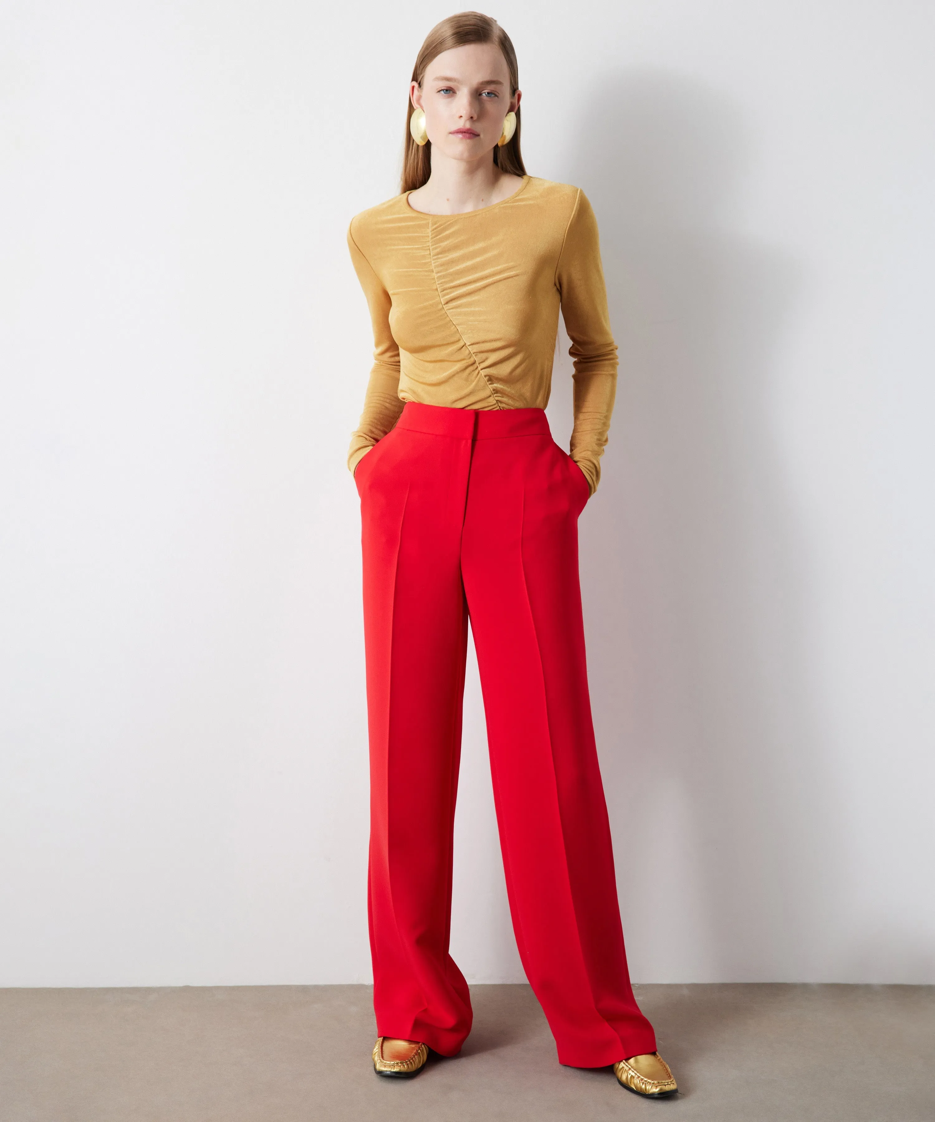 Ipekyol Wide Leg Fit Trousers Red