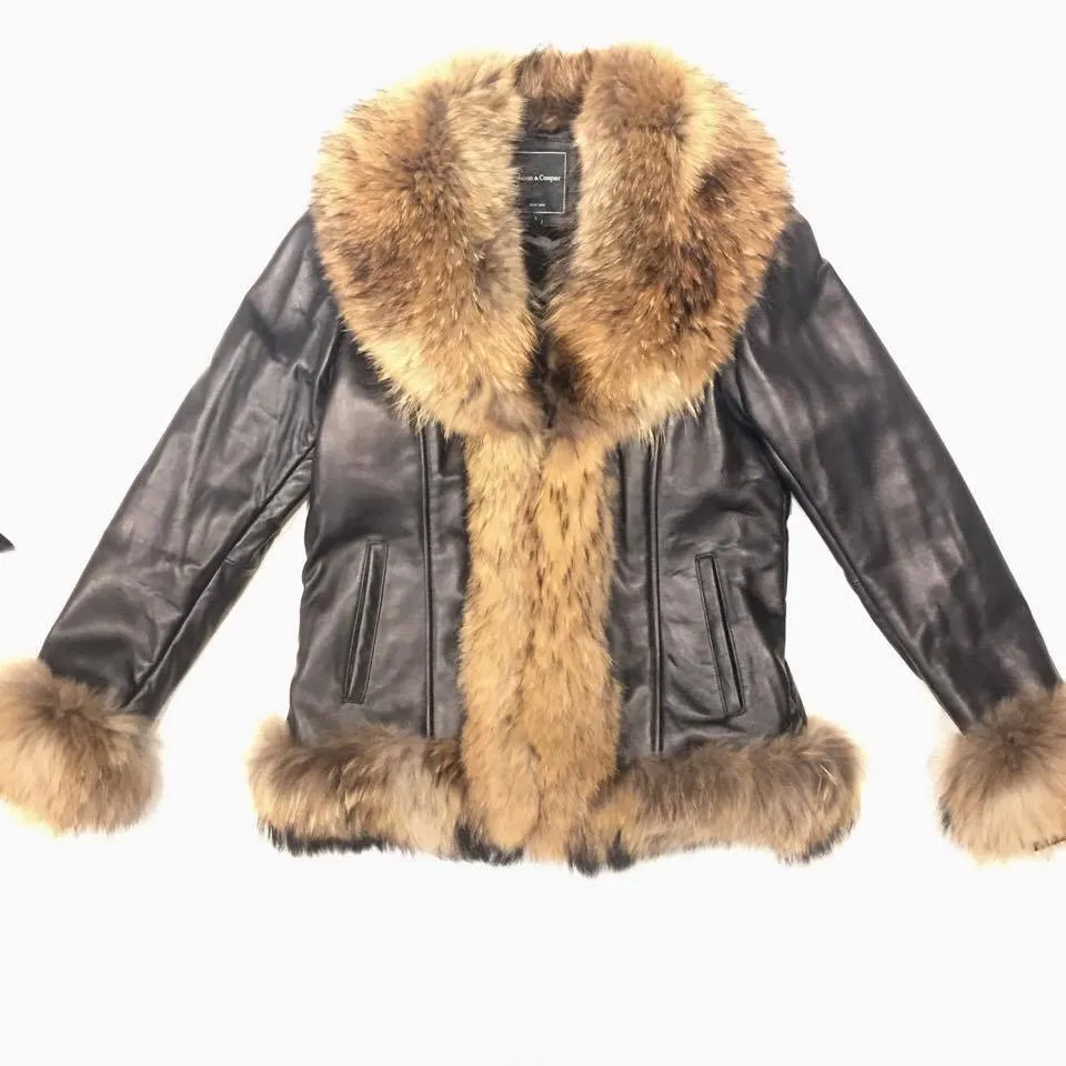 Mason & Cooper Women's Lambskin Jacket with Fox Fur Lining