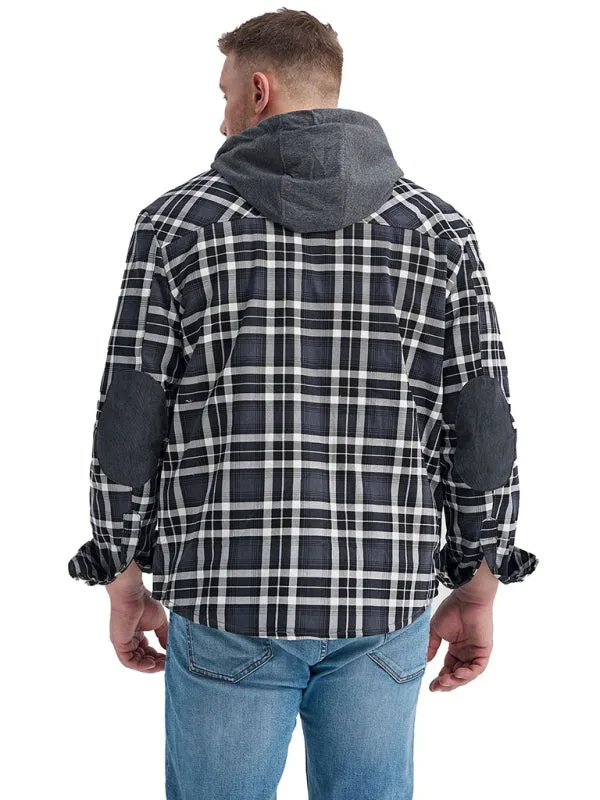 Men’s Faux Fur Lined Patchwork Hoodie | Warmer Plaid Jacket