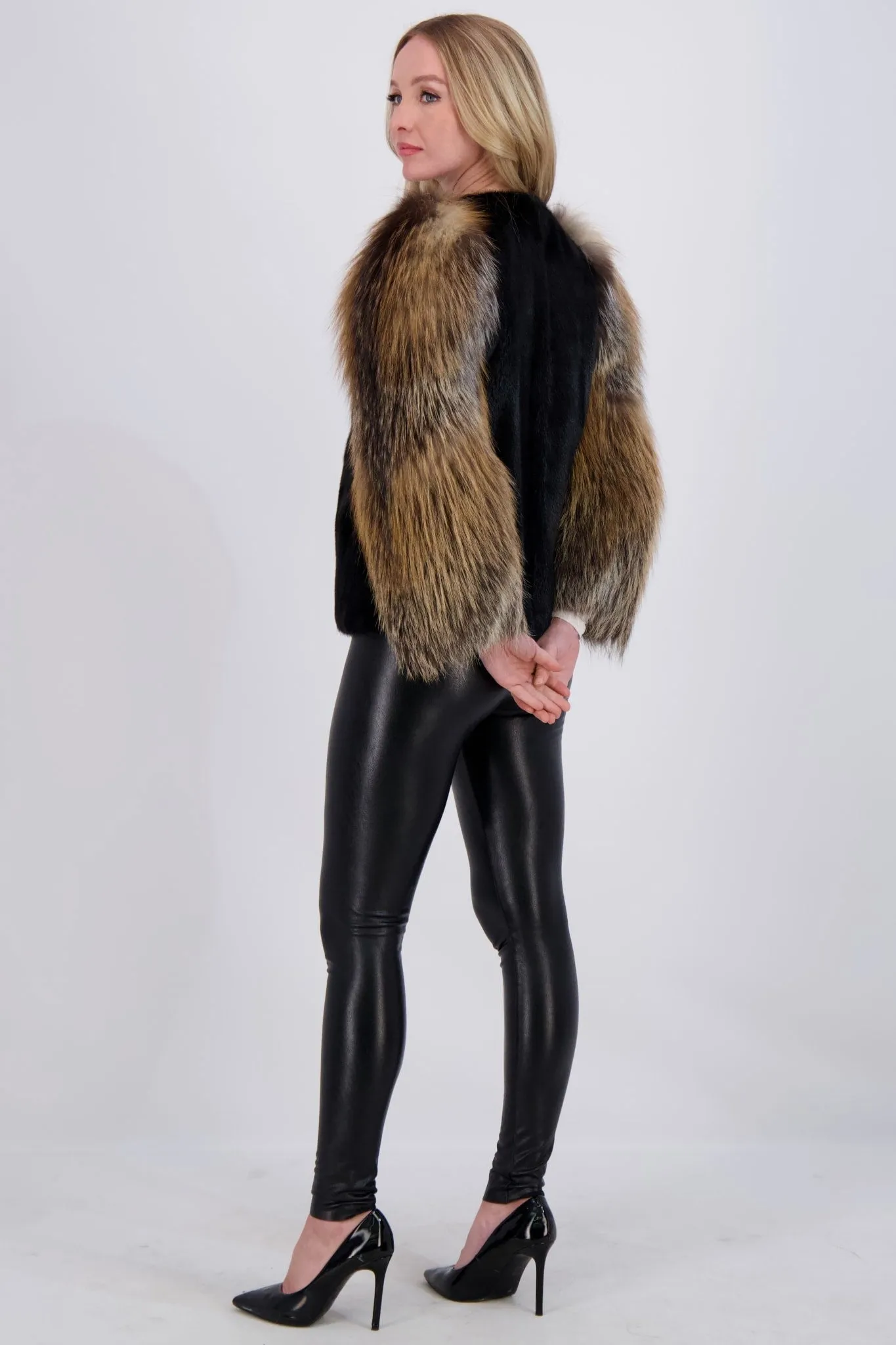 MINK JACKET WITH FOX SLEEVES