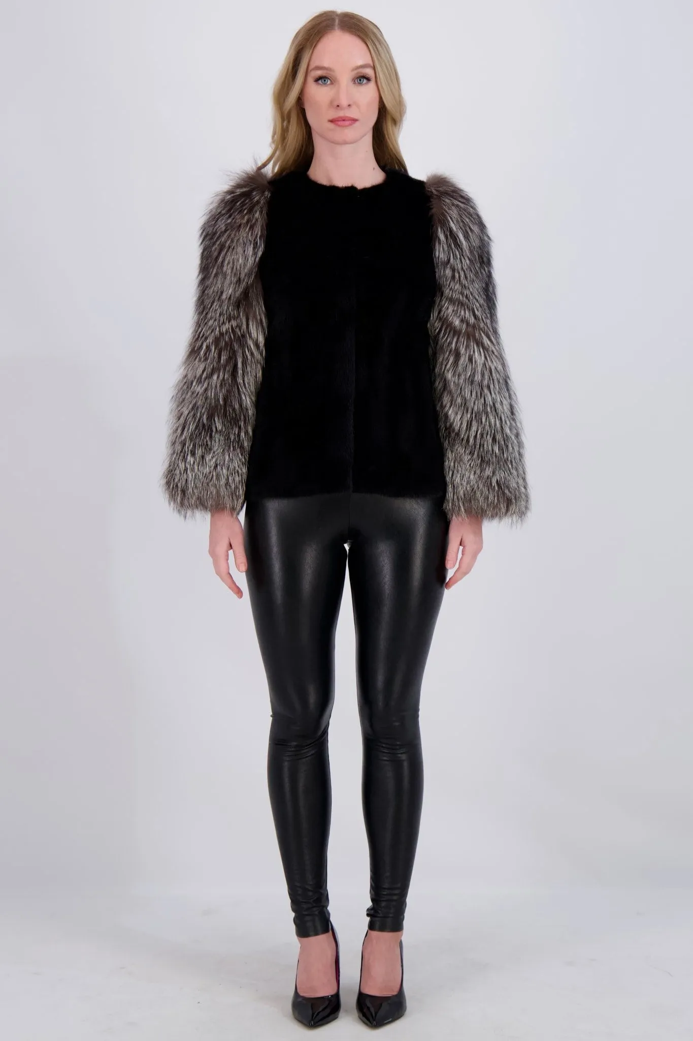 MINK JACKET WITH FOX SLEEVES