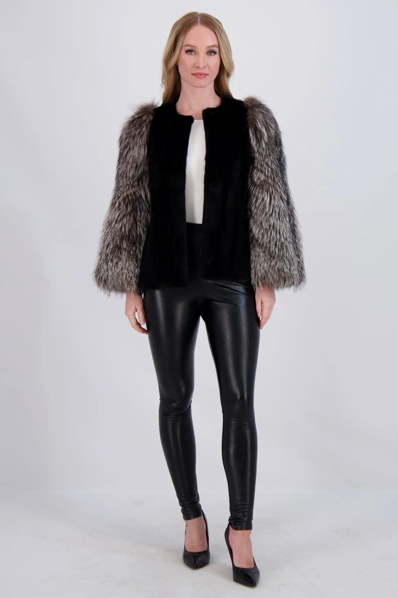 MINK JACKET WITH FOX SLEEVES