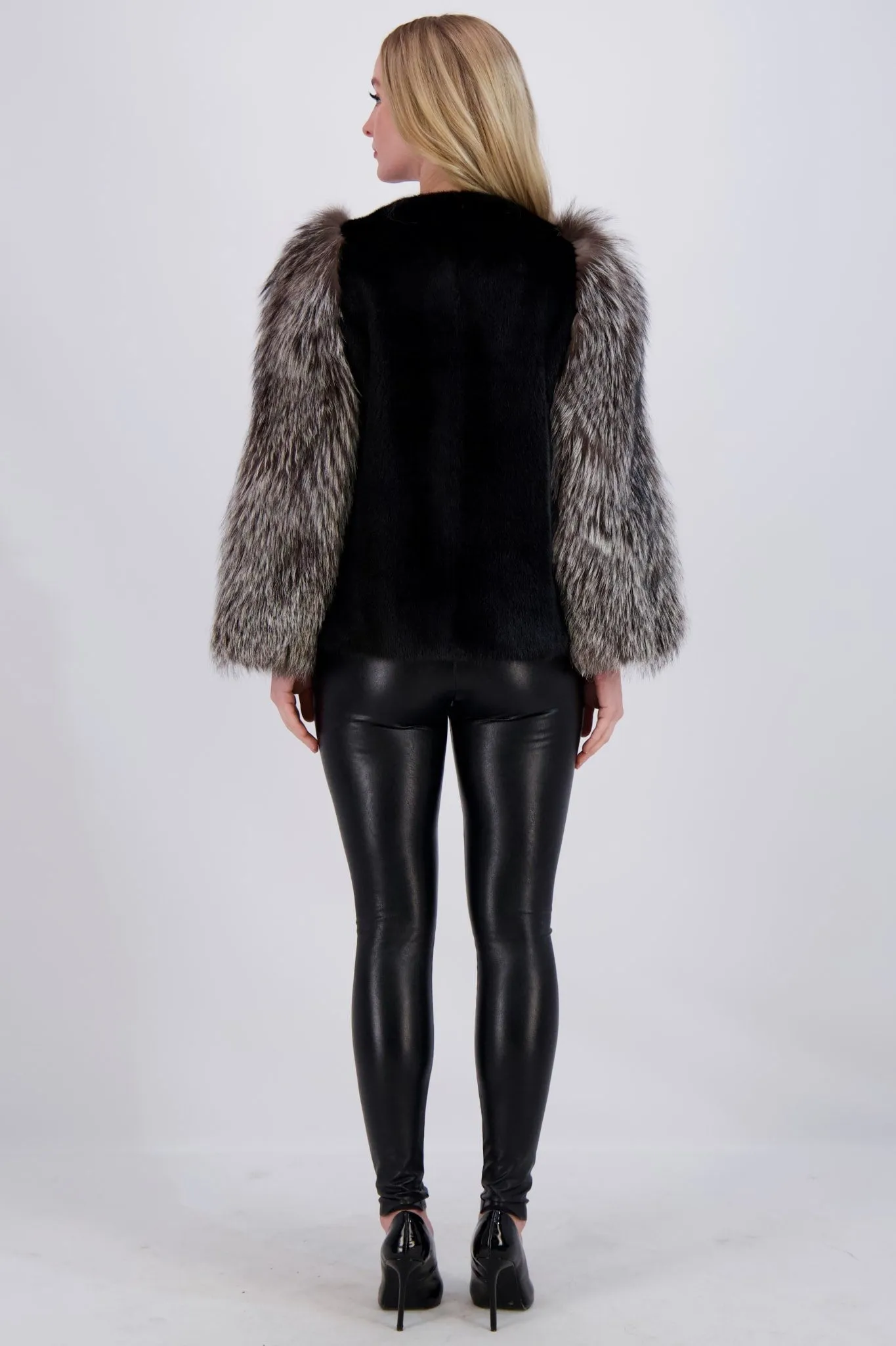 MINK JACKET WITH FOX SLEEVES