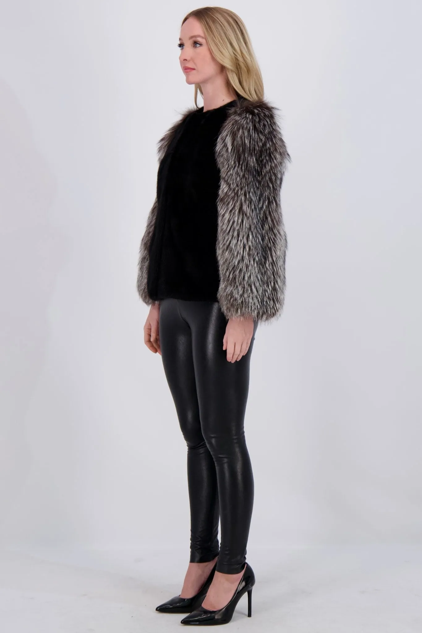 MINK JACKET WITH FOX SLEEVES