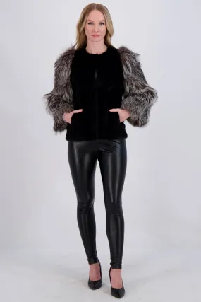 MINK JACKET WITH FOX SLEEVES