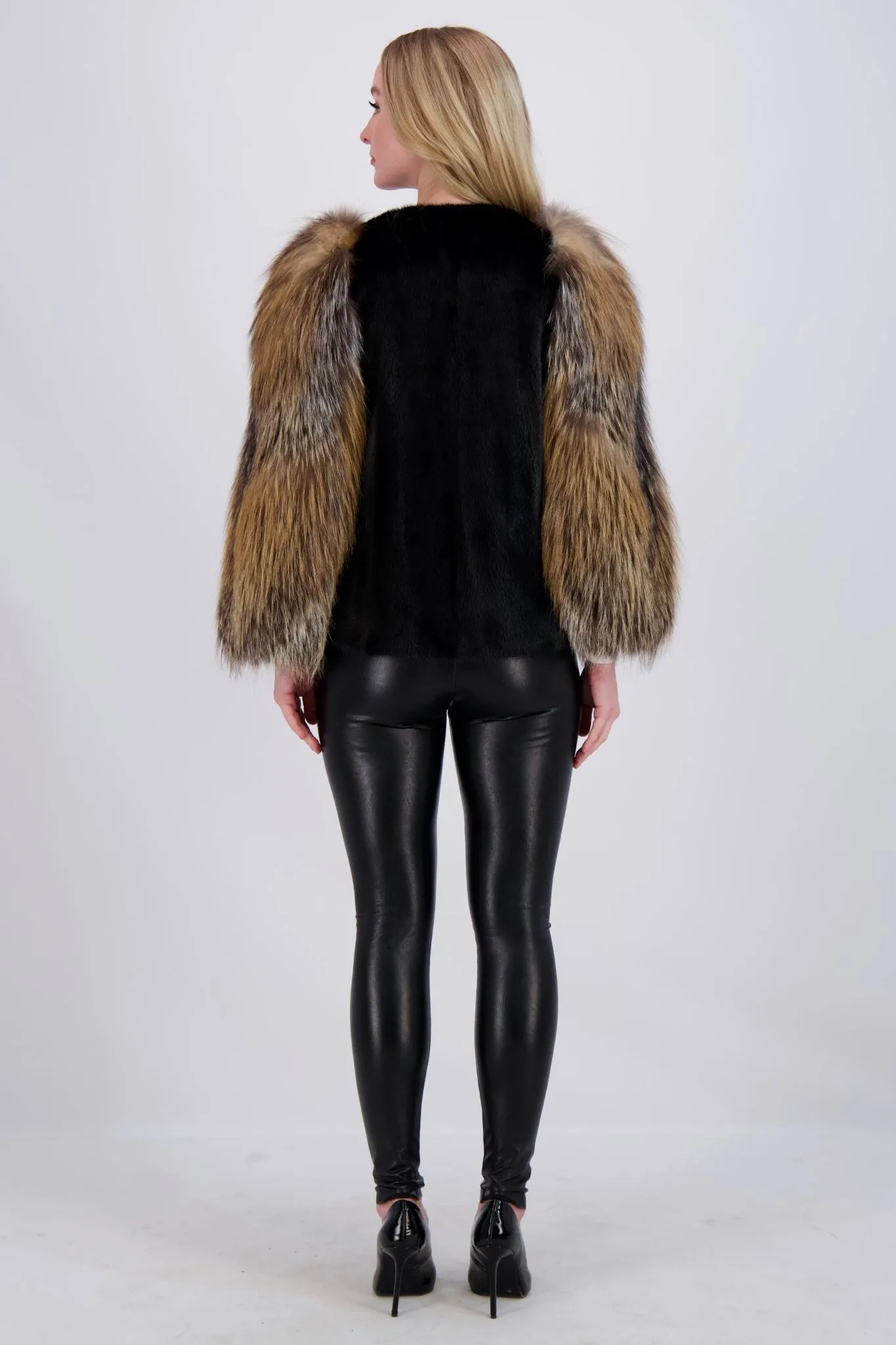 MINK JACKET WITH FOX SLEEVES