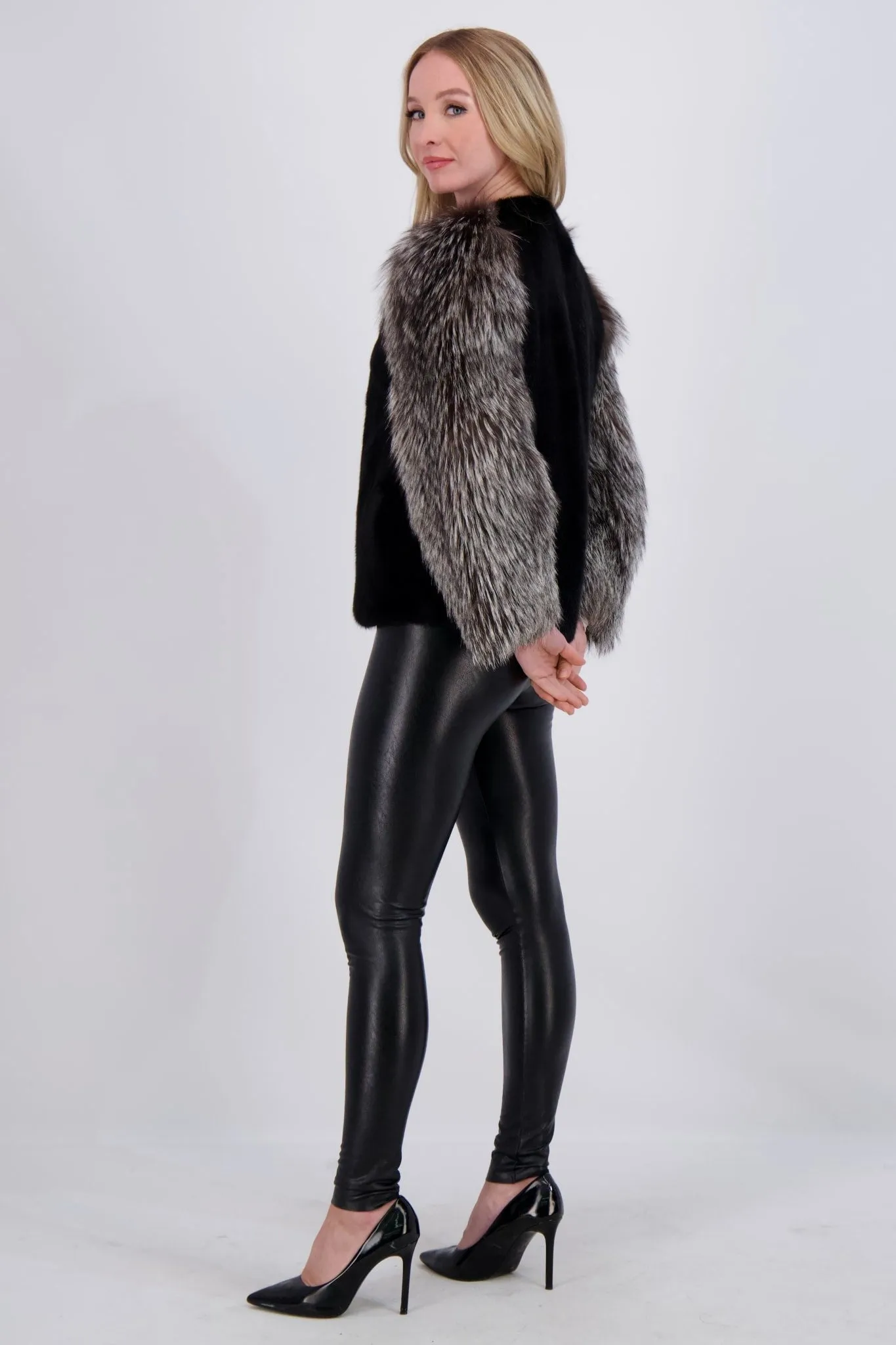 MINK JACKET WITH FOX SLEEVES