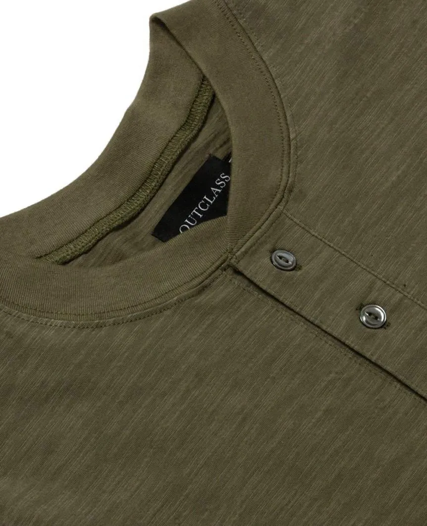 Olive Slub  S/S Henley