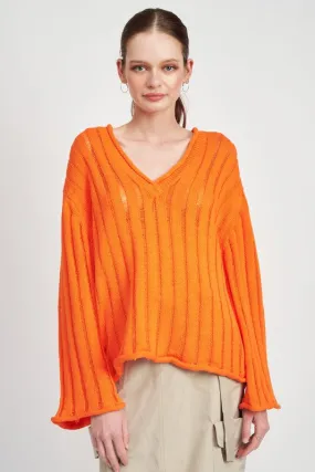 OVERSIZED RIB KNIT SWEATER