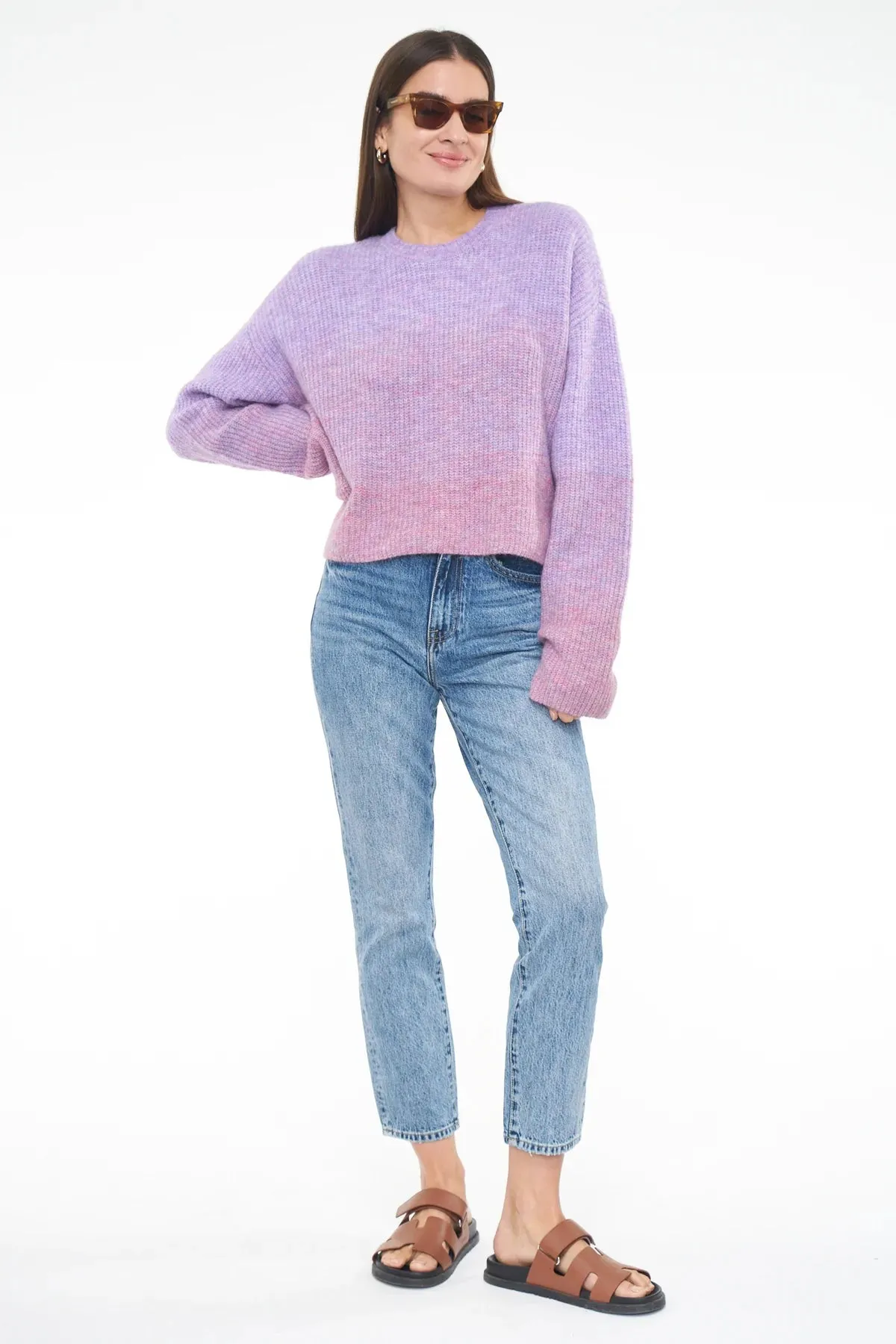 PIS Zane Crew Neck Swing Sweater Ombre