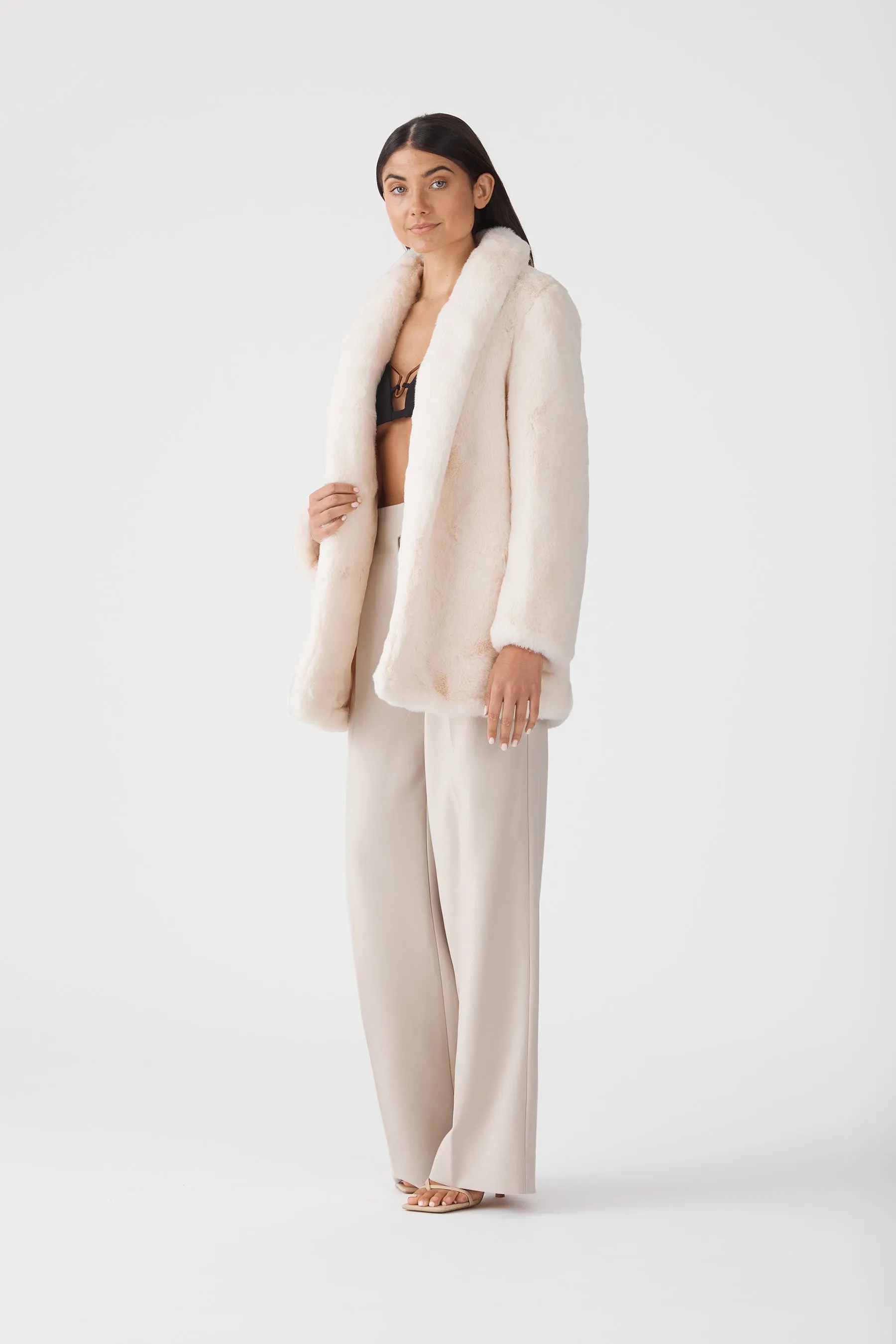 San Sloane Crawford Faux Fur Jacket