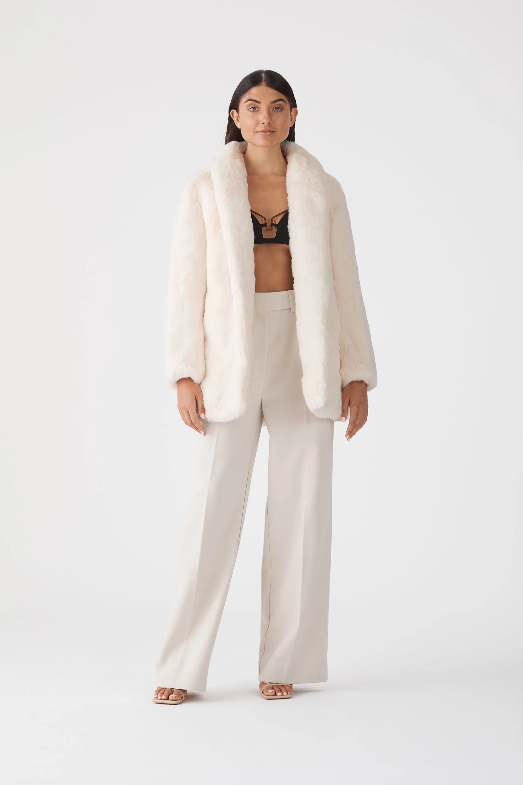 San Sloane Crawford Faux Fur Jacket