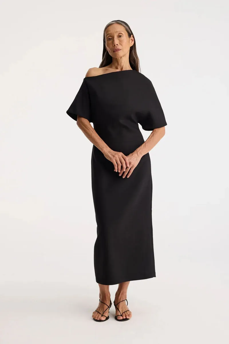 Sculptural Asymmetrical Dress - Black