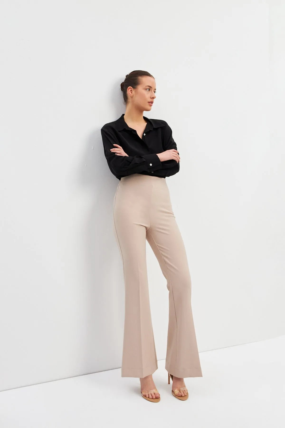 Setre Wide-Leg Trousers Dark Beige