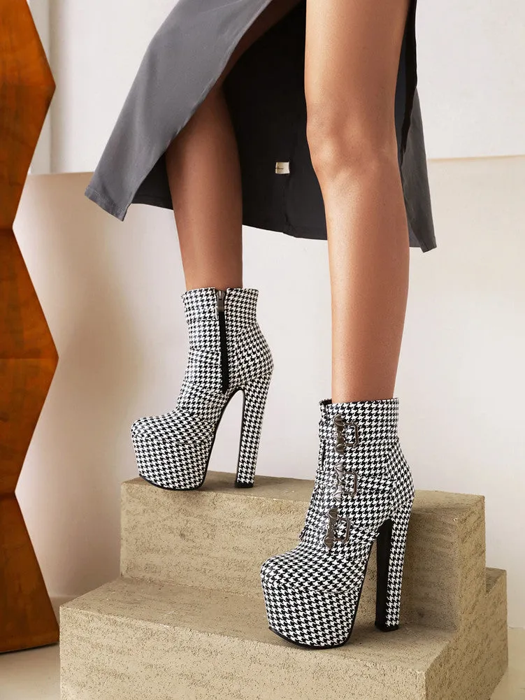 Strappy Ankle high heels platform boots