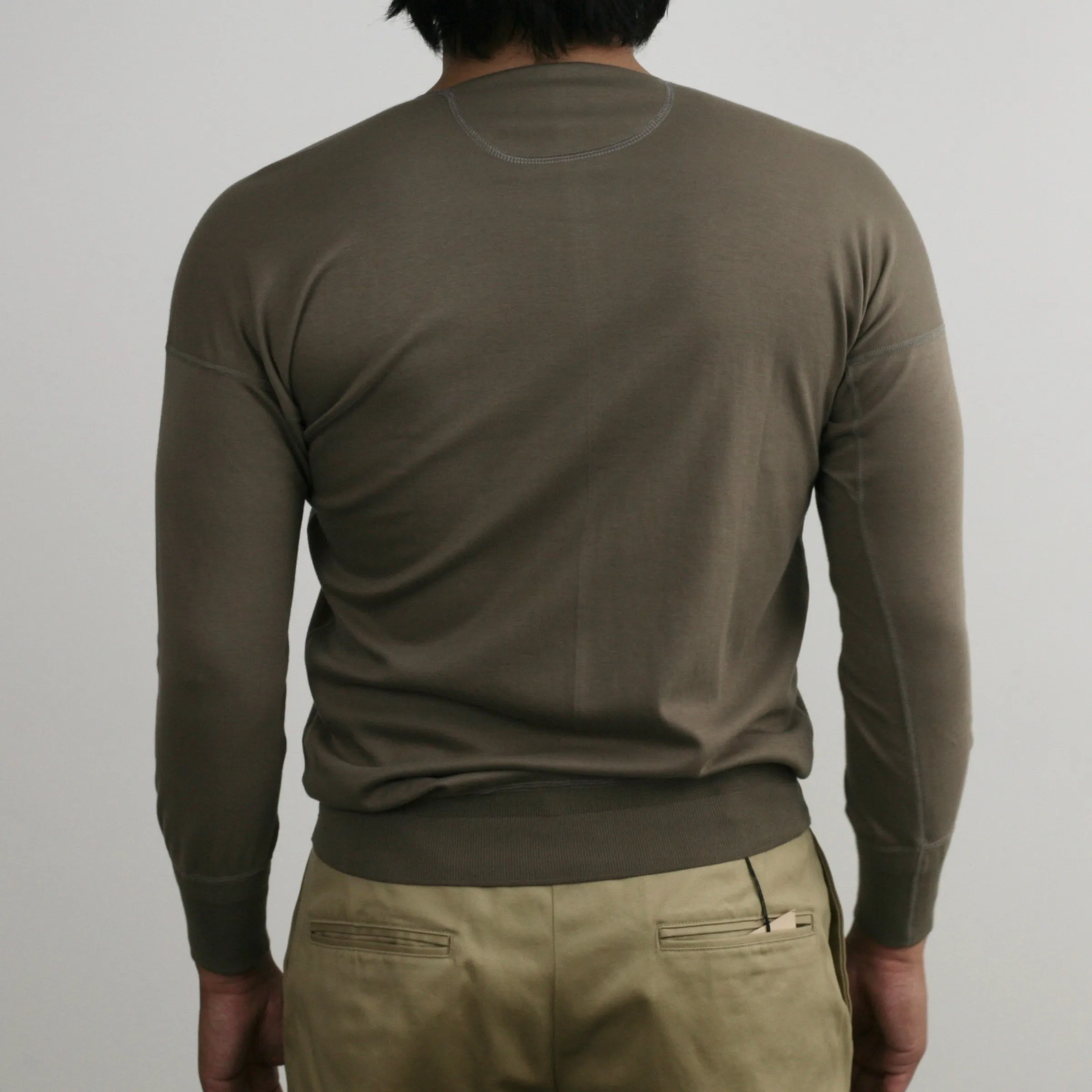 US001 Henley Neck Long Sleeve in Rustic Grey