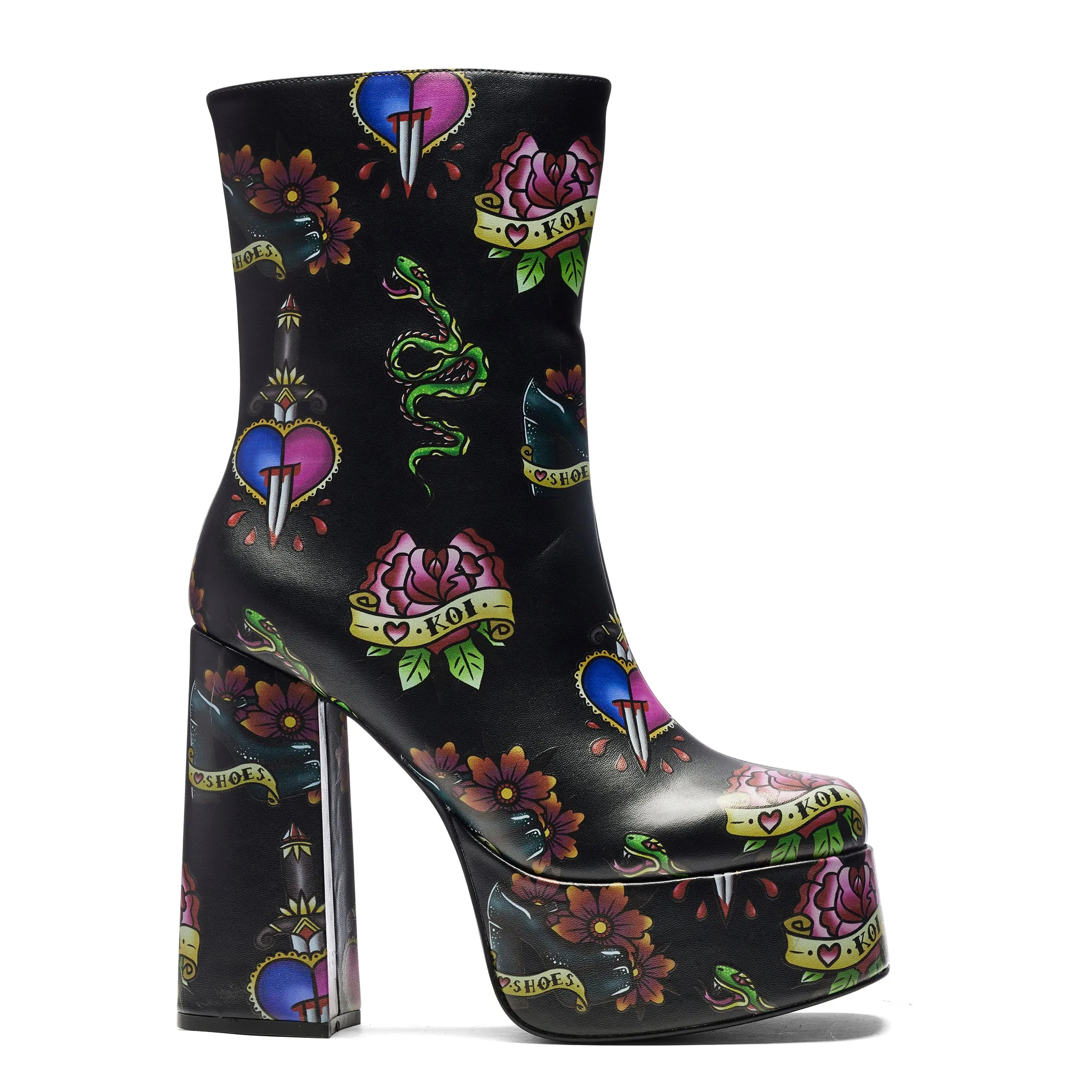 Verdict of a Serpent & Dagger Heeled Boots - Black