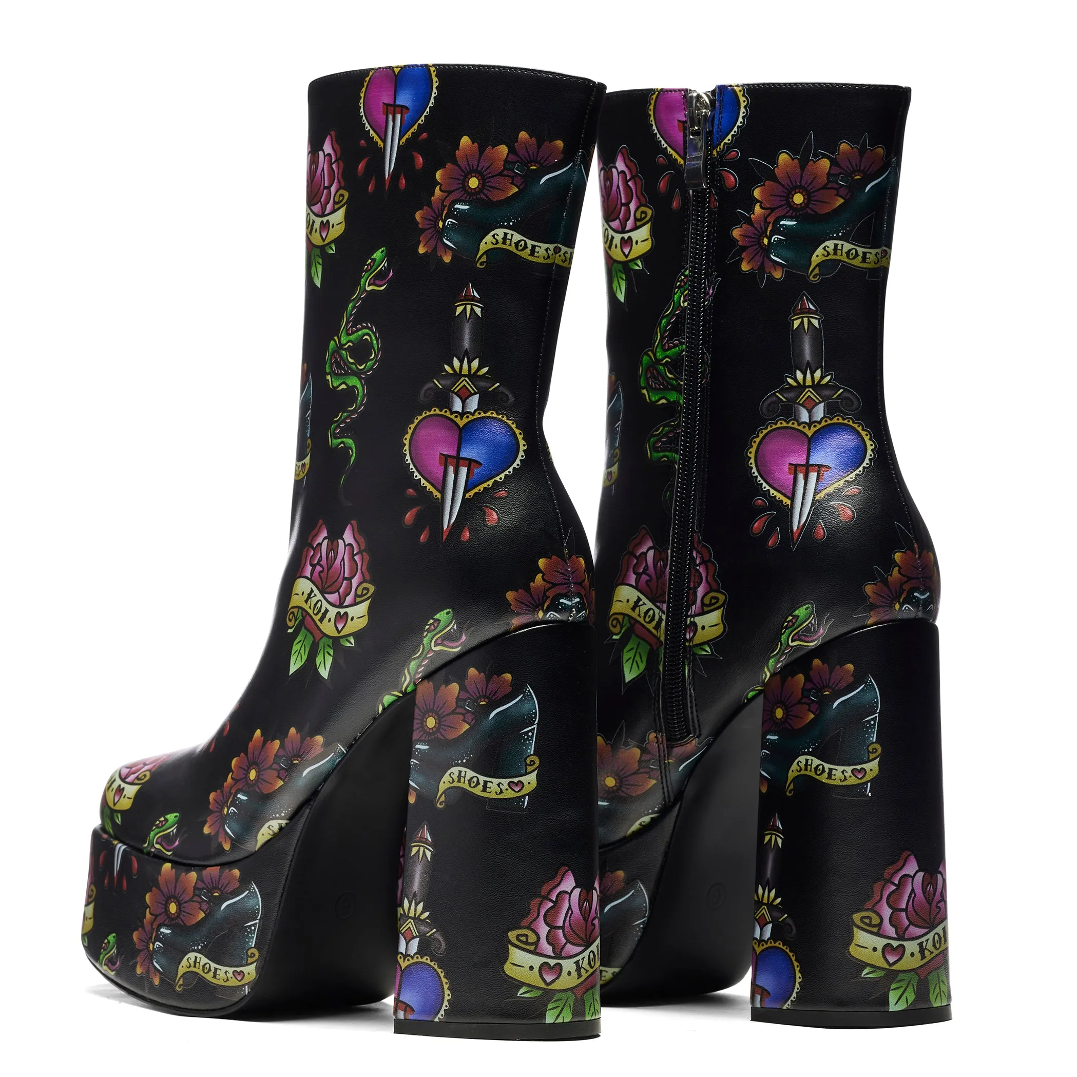 Verdict of a Serpent & Dagger Heeled Boots - Black