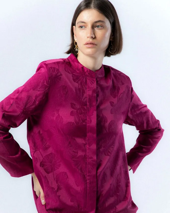 Verónica Jacquard Fuchsia Jacket