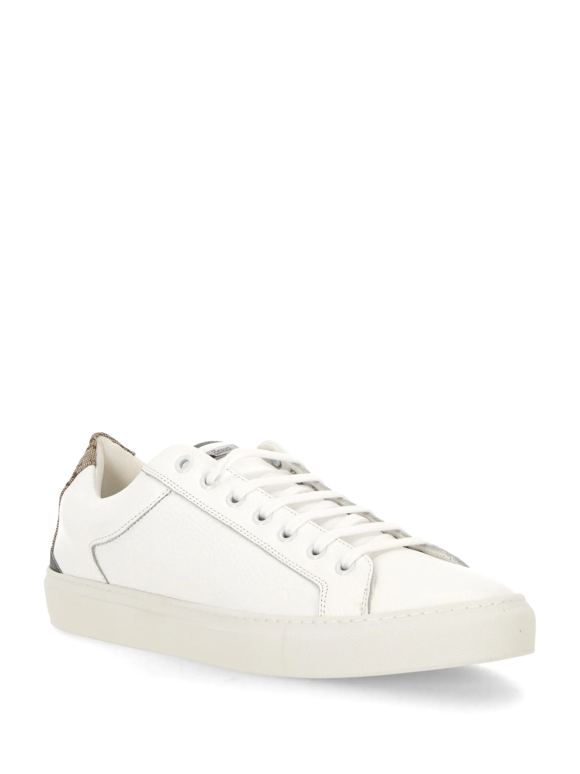 White Pebbled Leather Sneakers