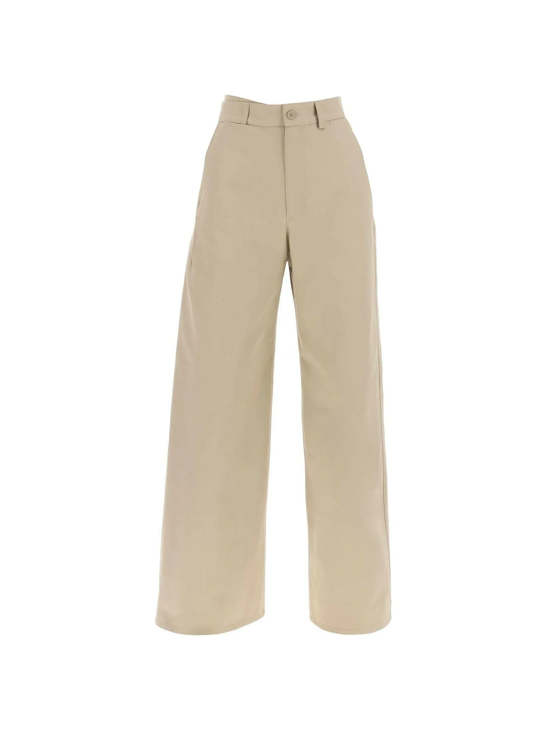 Wide-Leg Gabardine Trousers