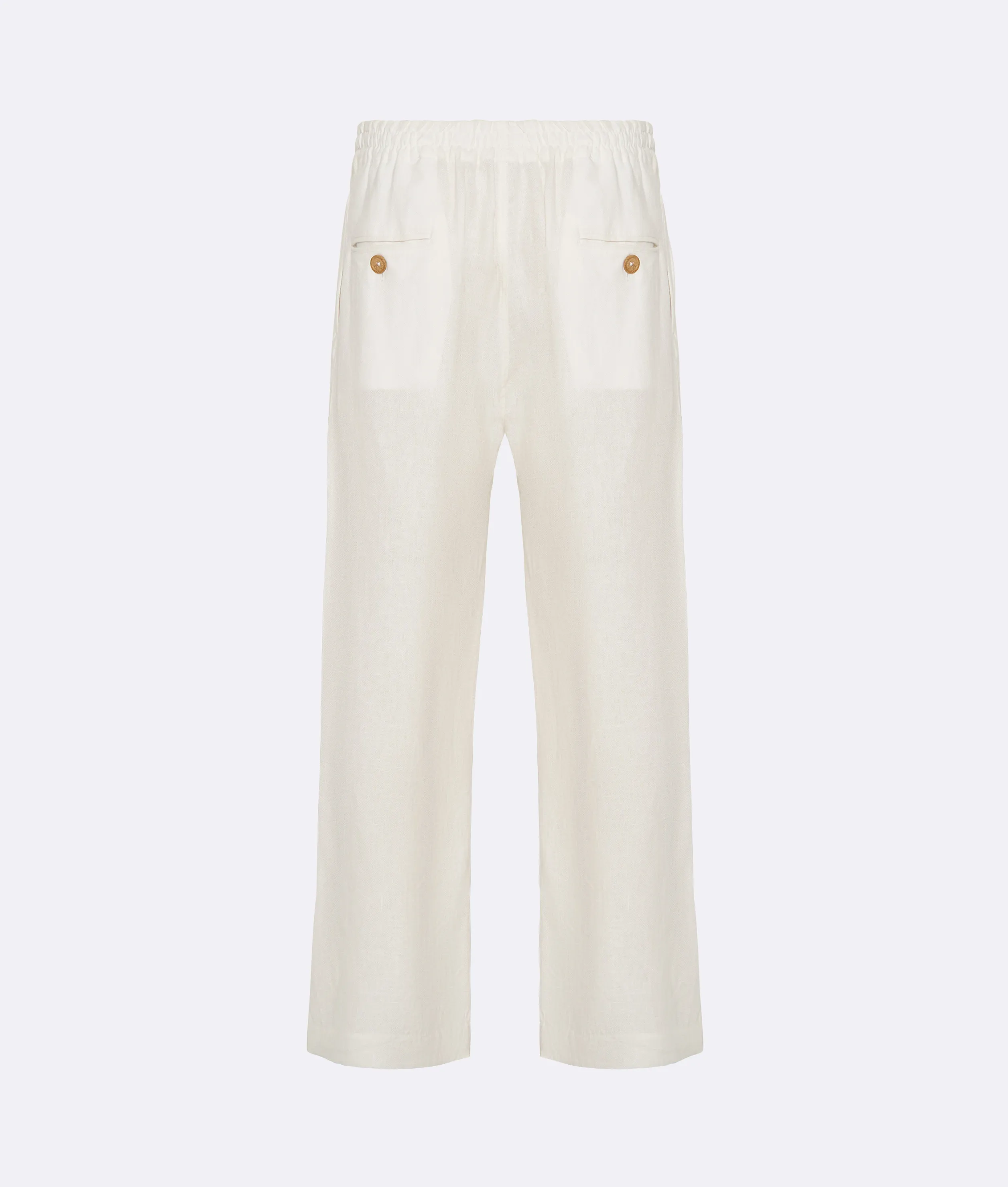 Wide Leg Linen Trousers White